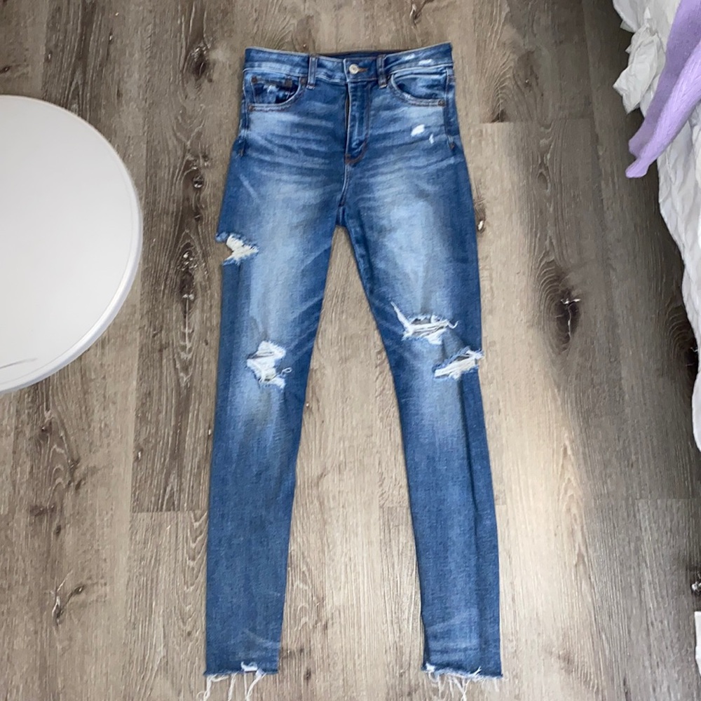 American Eagle Blue High Rise skinny Jeans